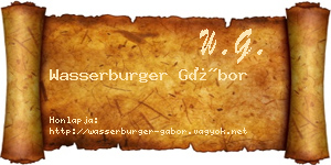 Wasserburger Gábor névjegykártya